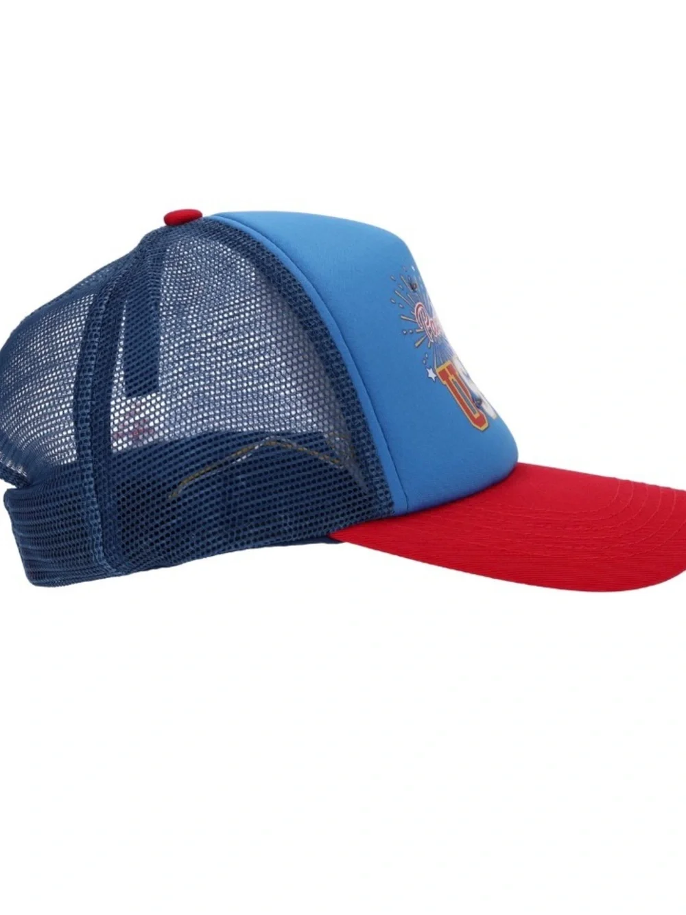 Party in the US-YAY' Red & Blue Trucker Hat With Lights